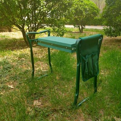 China Eco-friendly Steel Foldable Garden Kneeler With Tool Bag Folding Garden Deep-Seat Foam Pad Chair Bench Stool for sale