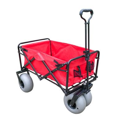 China Lightweight Folding Beach Cart Folding Beach Cart Folding Trolley Cart W/ Bubble Wheels for sale