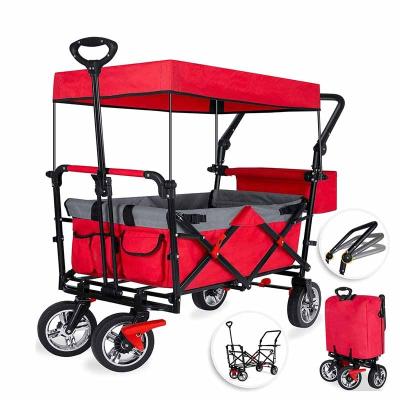 China Easy Folding Folding Trolley Beach Folding Service Trolley With Canopy Folding Trolley Tc1013 for sale