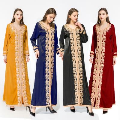 China European and American fashion women's single-layer long sleeve dress with beaded lace 2303 for sale