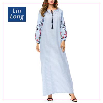 China Modest Muslimah Styling The Fashion Kitenge Designs Long Sleeve Muslim Dress in Arabic for sale