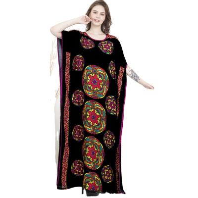 China 2020 European and American large women's casual daily casual formal printed dress autumn dress mother's dress large for sale