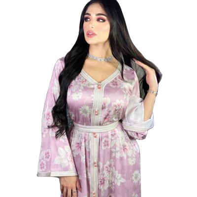 China 2 Color Dubai Fashion Islamic Clothing Print Modern Muslim Dress For Women AB038 for sale