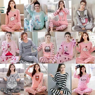 China QUICK DRY Printing Cartoon Cotton Sleepwear Long Sleeved Pijamas Por Mayor Pajamas China Supplier for sale