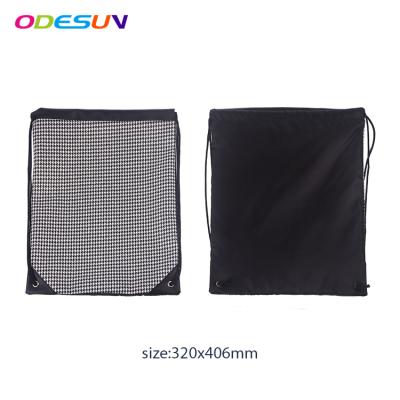 China New Promotional Waterproof Audti BSCI Audit Sedex 4P Houndstooth Material Colorful Polyester And PU Drawstring Bag for sale