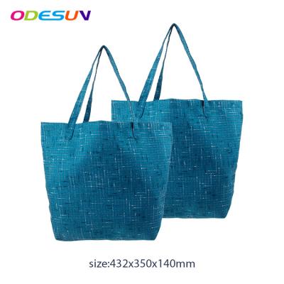 China Sedex 4P New Folding BSCI Audit Material Promotional Colorful Canvas Cloth And Nonwoven Tote Bag for sale