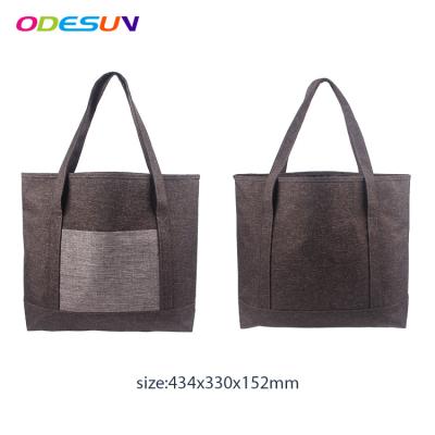 China New Material Eco - Friendly Promotional Colorful Snowflake 300D Nylon And Non - Woven Tote Bag for sale