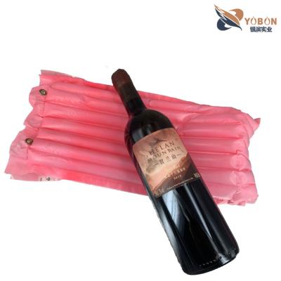 China PE Customized Pink Inflatable Bottle Packing Air Bags Air Column Bags for sale