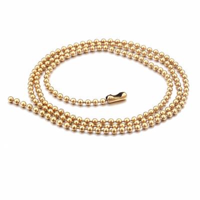 China Environmentally Friendly Hot Sale 316L Stainless Steel Ball Fashion Necklace 18k Gold Chain Chain for sale