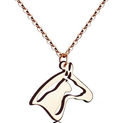 China Fashion Charms Jewelry Factory Cute Small Lovely Women's Exquisite Jewelry Making 316l Stainless Steel Horse Animal Pendant for sale