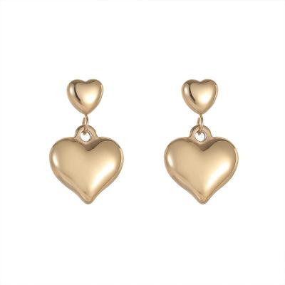 China Lead Free Nickel Free Inspire Minimalist Lady Teenagers Girls 316L Stainless Steel Jewelry Charms Heart Earring Dangle Fashion Earrings for sale