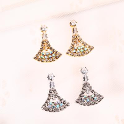 China Fashion Jewelry K Gold Color Small Clip Earrings The Copper Alloy Skirt Stud Earring For Women Wholesale for sale