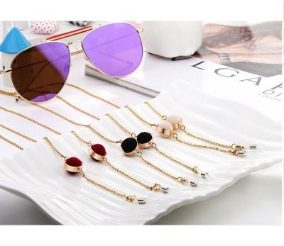 China Fashion Jewelry Tassel Ball Stainless Steel Monocle Chain Sunglass String High Quality Sunglass Material Fashion New Retro Chains 2019 Elegant L for sale