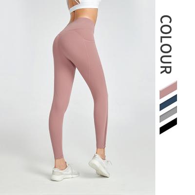 China Wholesale Customized Breathable Logo Yoga Pants Accept Solid Sweat-Wicking 26%Spandex Legging for sale