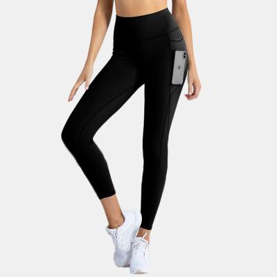 China 2021 Solid Sweat-Wicking 80%Chinlon 20%Spandex Breathable High Waist Yoga Pants Butt Lift Tights for sale