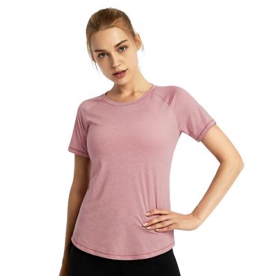 China Factory Outlet Breathable T-shirt Women Fitness Shirt Solid Breathable Yoga Wear For Gym And Yoga Sport for sale