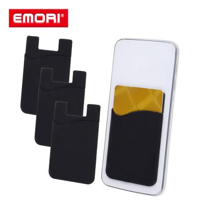 China 3M Silicone+Silicone Mobile Phone ID Card Holder Mini Card Holder Sticker Customized Silicone for sale