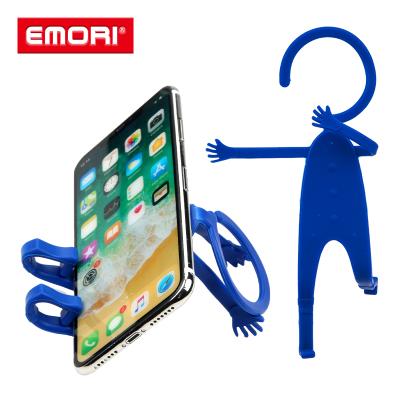 China New Arrival Durable Silicone Cell Phone Hanger Flexible Hanging Human Shape Phone Holder for sale