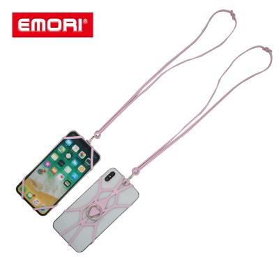 China High Quality MOQ 500 Pcs Silicon Adjustable Phone Strap Phone Strap Case Shopping Holder With Detachable Neck Strap for sale