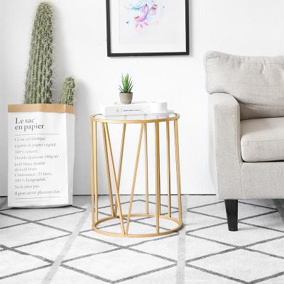 China Adjustable Modern Round Side Table (Others) Table Furniture Metal Coffee Table Glass Top Exterior Legs for sale