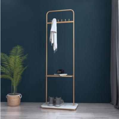 China Simple Morden Fashion Styling Metal Coat Rack With Shoe Rack Hotel Coat Rack for sale