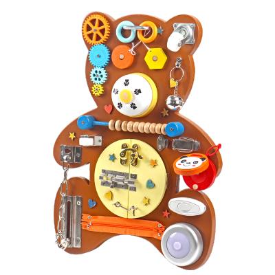 China Hot Selling Montessori Toys Early Educational Wooden Locks and Latches Activity Board Busy Board for Toddlers for sale