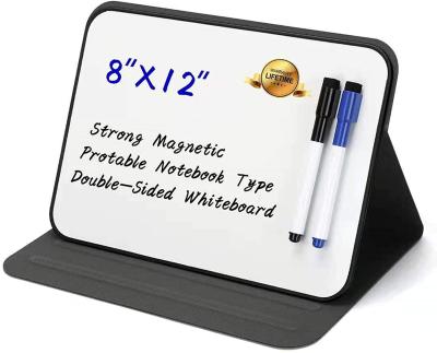 China Office 8 X12 Inches Black Magnetic White Board Learning Board Wipe Off Lapboards Reusable Portable Whiteboard With Double Side for sale