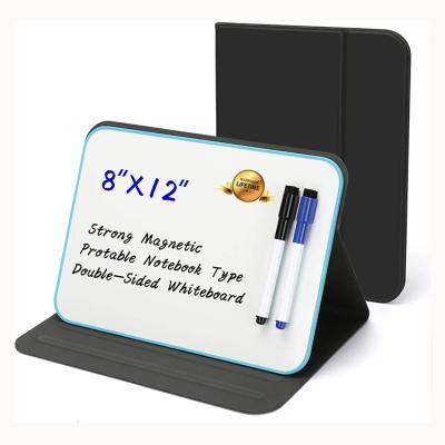 China Office 8 X12 Inches Blue Magnetic White Board Learning Board Wipe Off Lapboards Reusable Portable Whiteboard With Double Side for sale