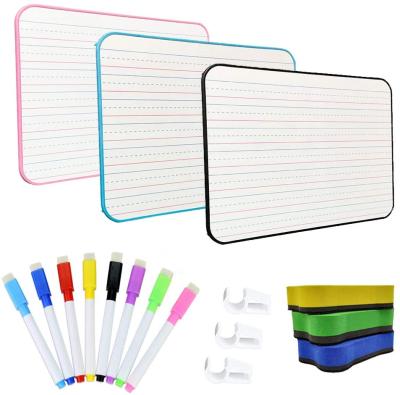 China Office Ordered Dry Erase Lapboard for Kids with 8 Markers Portable Double Sided Kids Lined Board for Learning Writing and Drawing for sale