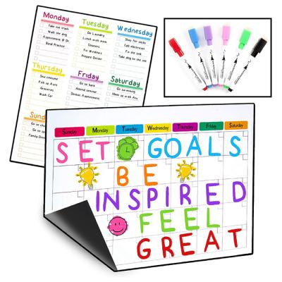 China Form 2 Pack Magnetic Dry Erase Calendars For Fridge Monthly And Weekly Planner Set for sale