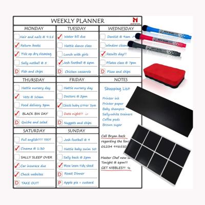 China Shape Magnetic Dry Erase Planner White Board Magnetic Fridge Planner for sale