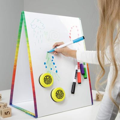 China Shape Portable Magnet Board for Kids Magnetic Table Easel Toddlers Board Dry Erase Whiteboard Holder for sale