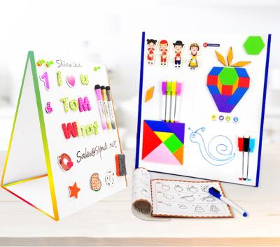 China Shape Drawing Art White Board Educational Kids Toy Tabletop Magnetic Dry Erase Folded Easel And Whiteboard for sale