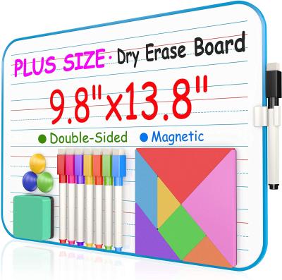 China Desktop Magnetic Double Sided And Soft Edge Dry Erase Board Lined Whiteboard Blank for sale