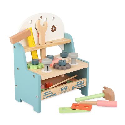 China Desk Construction Toys Gift for 3 4 5 Years Mini Wooden Play Tool Workbench Set for Kids Toddlers for sale