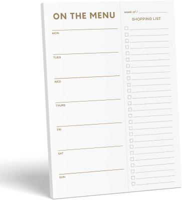 China Self Adhesive 7x10 Inch Meal Planning Pad with Tear Off Weekly Shopping List Plan Menu Food for Weight Loss or Dinner List for Family for sale