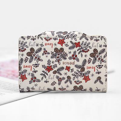 China Fashion Printing Leather Wallet Card Holder Christmas Gifts 2022 Purses and Handbags Women for sale