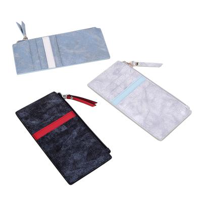 China Hot-selling fashion long clutch card holder fashion cheap wholesale waterproof PU leather slim wallet for sale