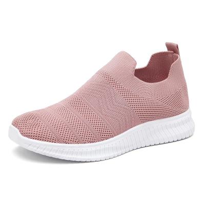 China Cushioning Women's Shoes Wholesale Customize Shoes For Flying Knit Sneakers Walking Outdoor Breathable Air for sale