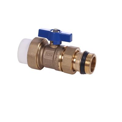 China High Durability Unique Material External Thread Reducing Ball Valve Blue Handle Brass Ball Valve Pipe Fittings for sale