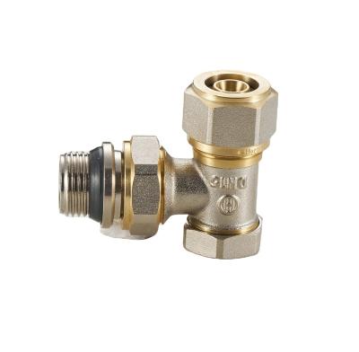 China Modern Wholesale Custom Water Heater Valve Manual Nickel Plated Angle Forged Brass Radiator Valve for sale