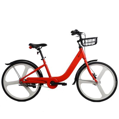 China Cheap Aluminum Alloy Steel Quality Size 24 Inch Single Speed ​​Anti Theft Tubeless Sharing Bikes for sale