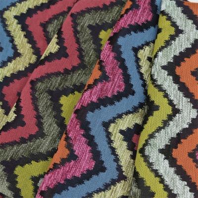 China multicolor wave pattern chenille fabric for Upholstery abstract design for sale