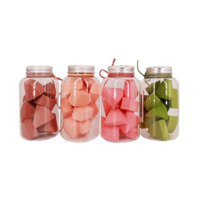 China disposable non-latex latex candy free sponge cosmetic makeup puff with plastic jar high quality 12 PCS wholesale customized Non-latex for sale