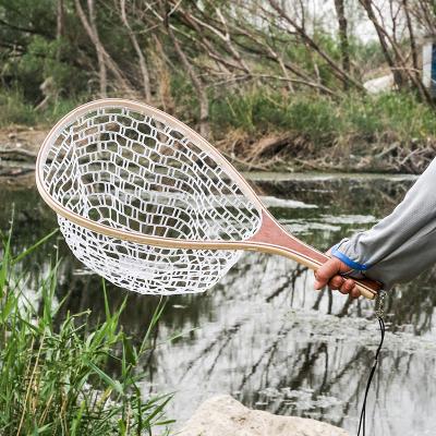 China Product Fishing Tools New Fishing Accessories Fly Net Soft Rubber Fish Landing Mesh Landing Net for sale