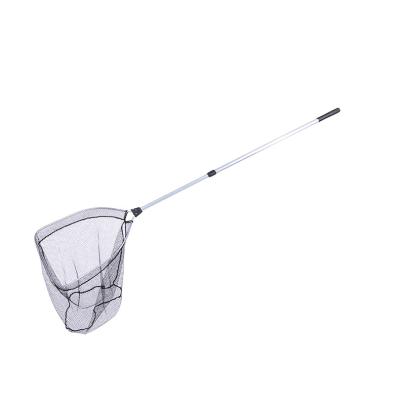 China Black Aluminum Alloy Fine Mesh Telescopic Foldable Landing Net Fish Landing Net Fishinging Net for sale