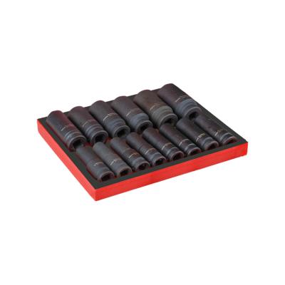 China Custom Garage Logo 14pcs Socket Set High Quality Metric Deep 1/2 Drive Impact Socket Wrench Socket Set for sale