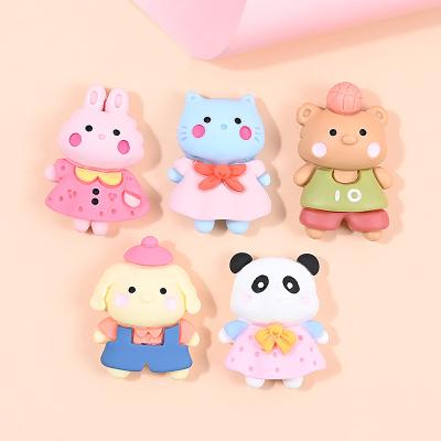 China Around the World Resin Bunny Bear Panda Cat Dog Flatback Charm Cabochons for DIY Key Chain Moving Craft Decor Mud Case Flat Back Resin for sale