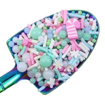 China Worldwide Pink White Polymer Clay Sprinkles Slices For Slime Christmas Candy Canes Snowflakes Tumbler Resin Fillers Nail Deco for sale