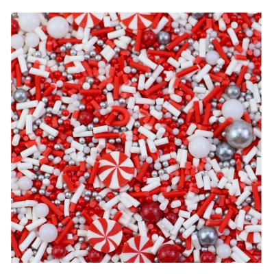 China Around the World Sliver Beads Peppermint Christmas Red Polymer Clay Sprinkles Slices For Slime Opens Nail Deco Tumbler Resin Fillers for sale